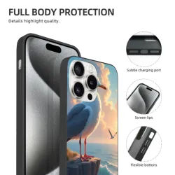 Coque pour iPhone 15/Pro/Max avec mouettes - okomall.com